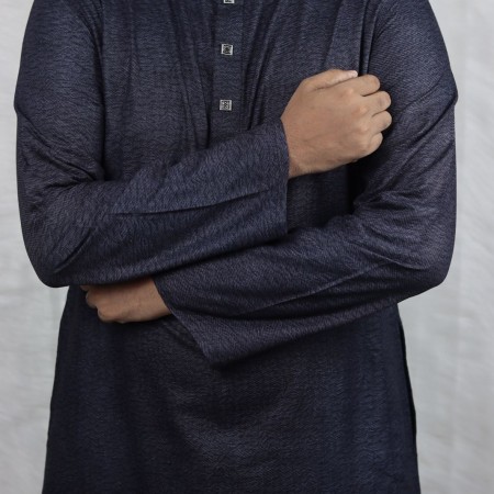 Printed Cotton Panjabi - Black