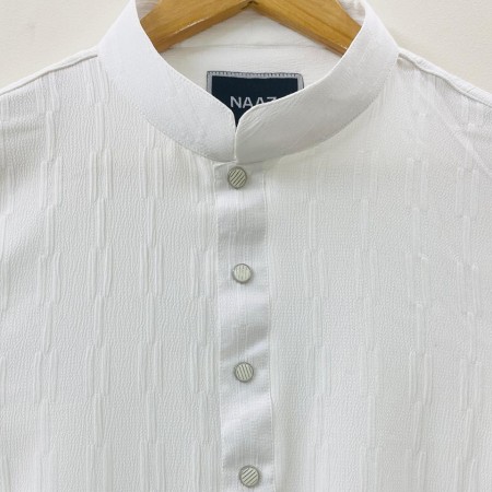 White Geo Pattern Panjabi - 305