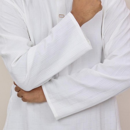 Chinese Popcorn Cotton Panjabi - White